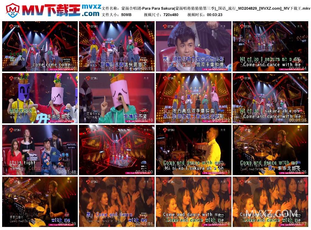 蒙面合唱团-Para Para Sakura(蒙面唱将猜猜猜第三季)_国语_流行_MD204829